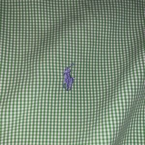 Men’s medium checkered Polo button down